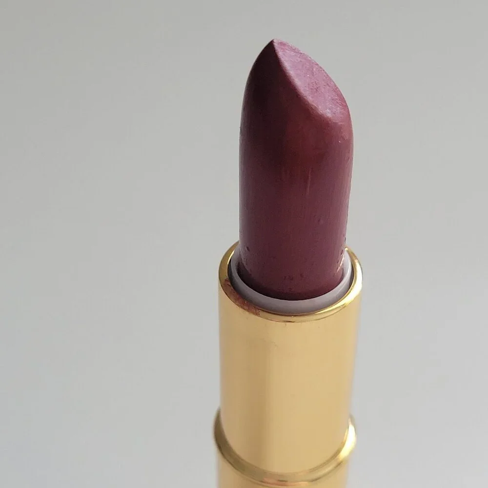 Estee Lauder Pure Color Long Lasting Lipstick 123 FIG Gold Case Preowned